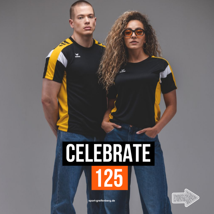 Die Erima Celebrate 125 Sportbekleidung in schwarz gelb