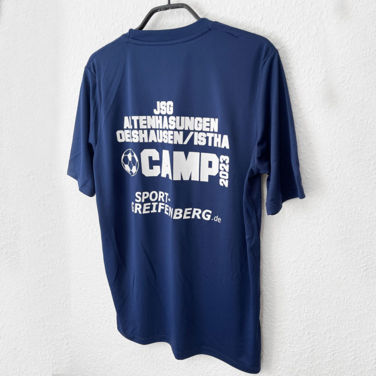 Fußball Camp Shirt incl. Sponsor Bedruckung unter der Aufschrift