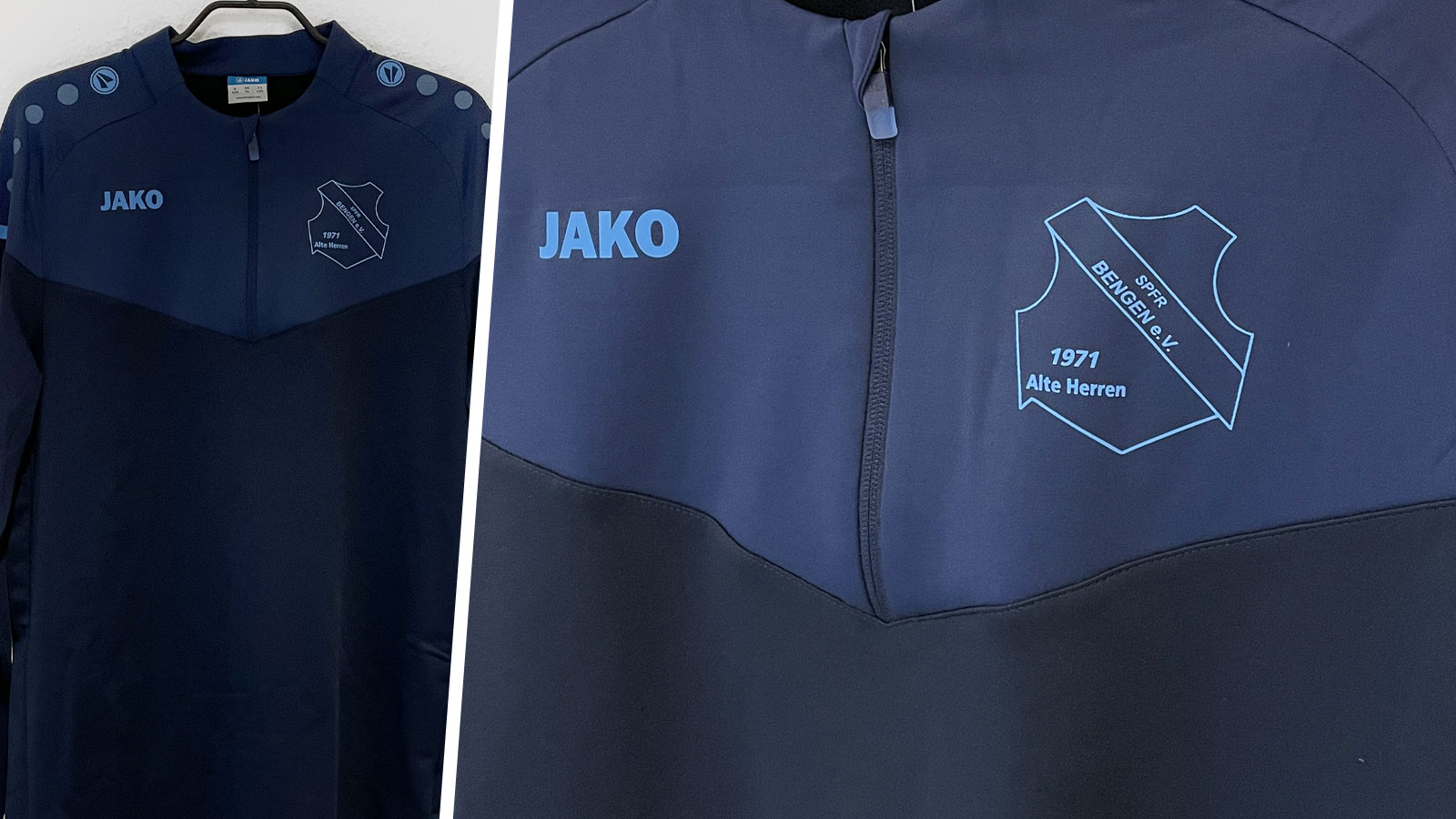 Jako Ziptop mit Vereinslogo Aufdruck