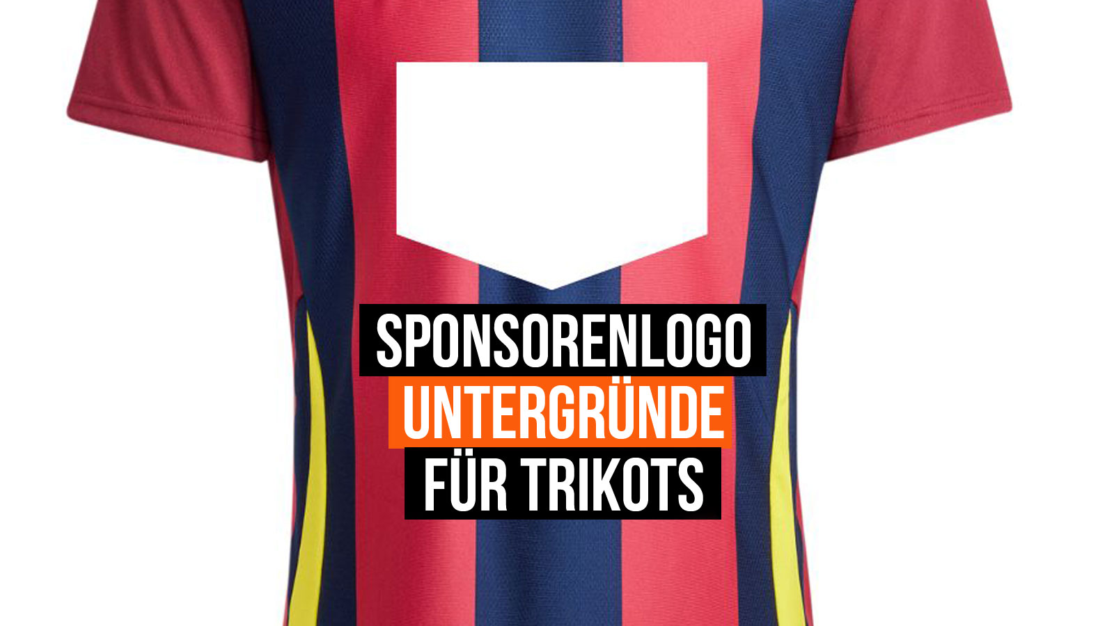 gestreifte Trikots brauchen einen Untergrund unter dem Sponsorenlogo