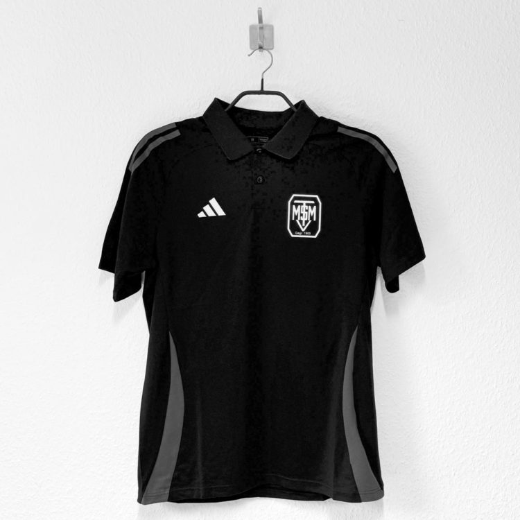 schwarze Team Polos mit Wappen in weiß