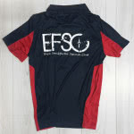 Der EFSC Logo Druck im Used Look beim Poloshirt