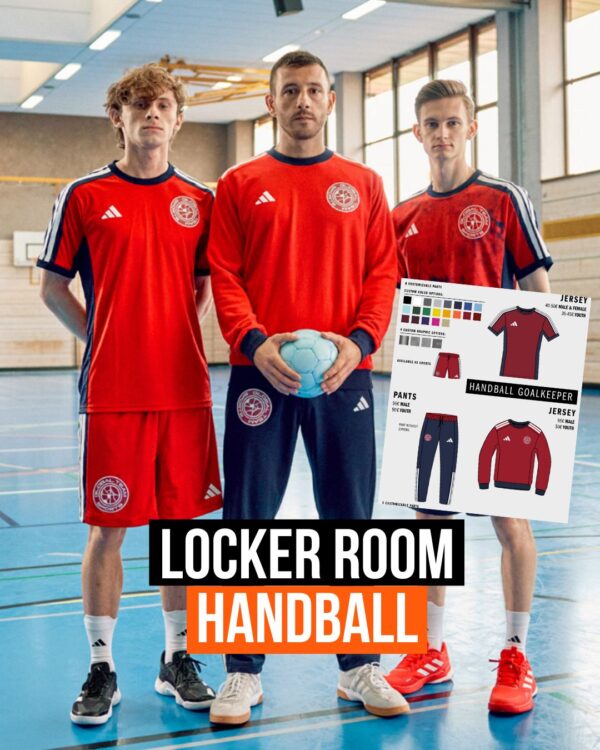 Mit dem adidas Locker Room Handball Teamwear entwerfen