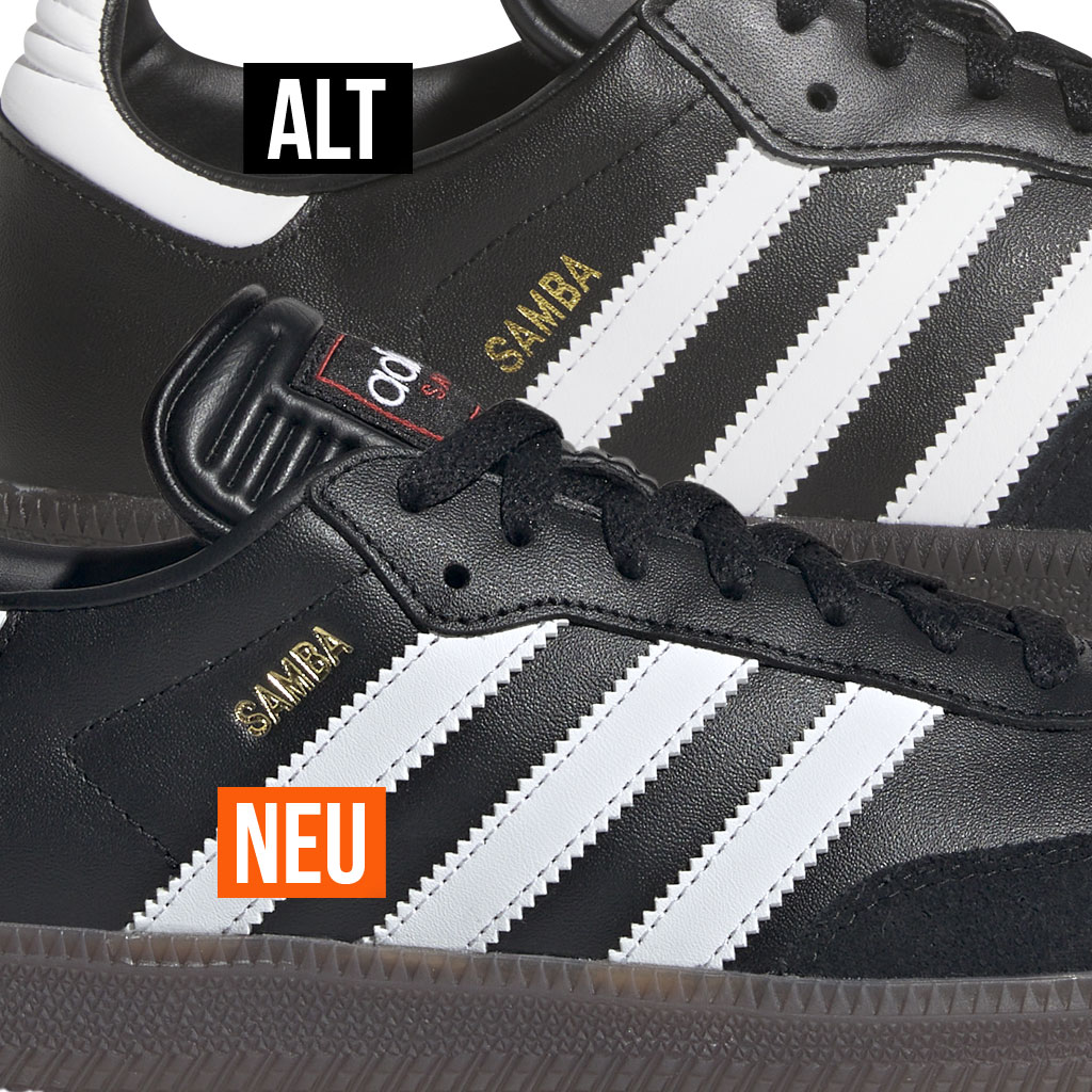 der neue adidas Samba Schriftzug auf den Schuhen