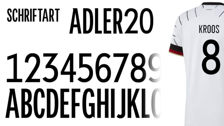 die adler 20 Schriftart für alle adidas Trikots