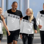 Die Erima Teamline 5-C weiß grau schwarz mit Präsentationsjacke T-Shirt