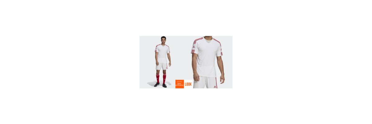 adidas 3 Streifen Trikot Set weiß rot - adidas 3 Streifen Trikot Set weiß rot | Jersey | Short | Stutzen