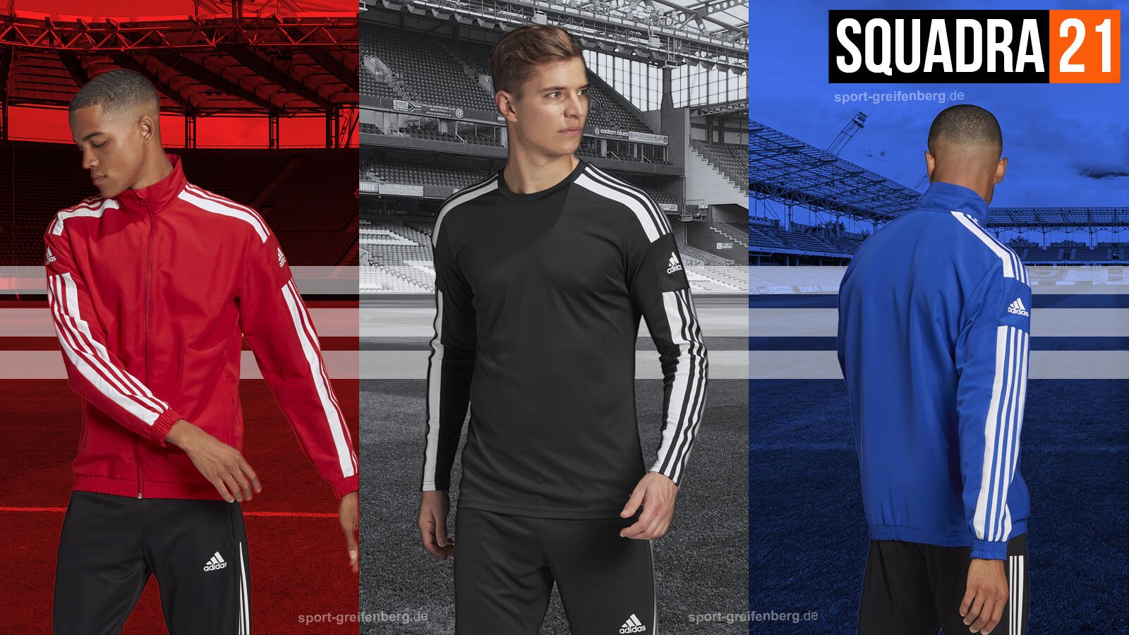 die adidas Squadra Sportbekleidung mit viel Platz für die perfekte Bedruckung.